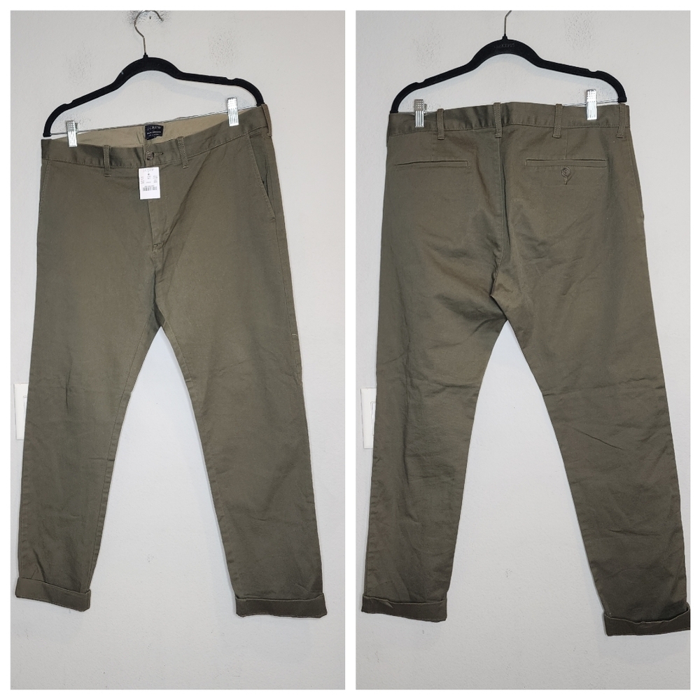 NWT J. Crew‎ Flex Driggs Green Chino Pants Men's size 33